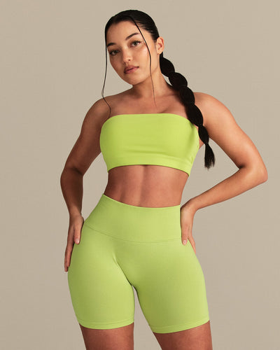 Essential Twist Back Bandeau Bra | Lime Punch