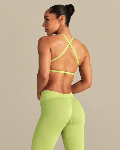 Define 2.0 Seamless Cross Back Bra | Lime Punch