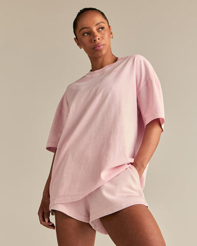 Comfort Summer Sweat Squad Graphic T-Shirt | Vintage Ballet Pink