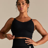 Power Seamless Built-In Bra Tank | Black