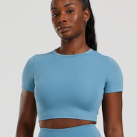 Essential Cropped Short Sleeve Tee | Basalt