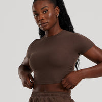Comfort Ribbed Cropped T-Shirt | Cocoa