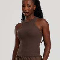 Comfort Ribbed Midi Tank | Cocoa