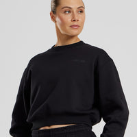 Comfort Cropped Crew Neck | Black