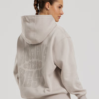 Comfort Oversized Statement Graphic Hoodie | Stone