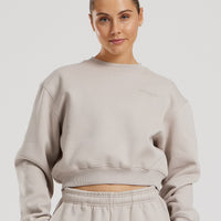 Comfort Cropped Crew Neck | Stone