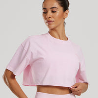 Comfort Oversized Cropped Short Sleeve T-Shirt Washed | Quartz