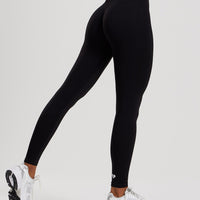 Power Seamless Scrunch Leggings | Black