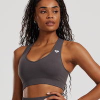 Power Seamless Sweetheart Bra | Graphite