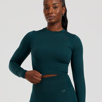 Motion Seamless Long Sleeve Midi Top | Dark Moss