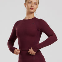 Motion Seamless Long Sleeve Midi Top | Dark Cherry