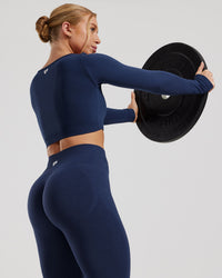Define 2.0 Seamless Long Sleeve Built-In Bra Top | Sapphire Blue