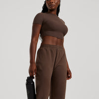Comfort Ribbed Cropped T-Shirt | Cocoa