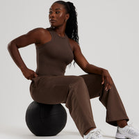 Comfort Ribbed Midi Tank | Cocoa