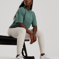 Comfort Oversized Short Sleeve T-Shirt Washed | Sage