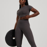 Essential Cropped Short Sleeve Tee | Graphite