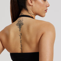 Power Seamless Halter Neck Bra | Black