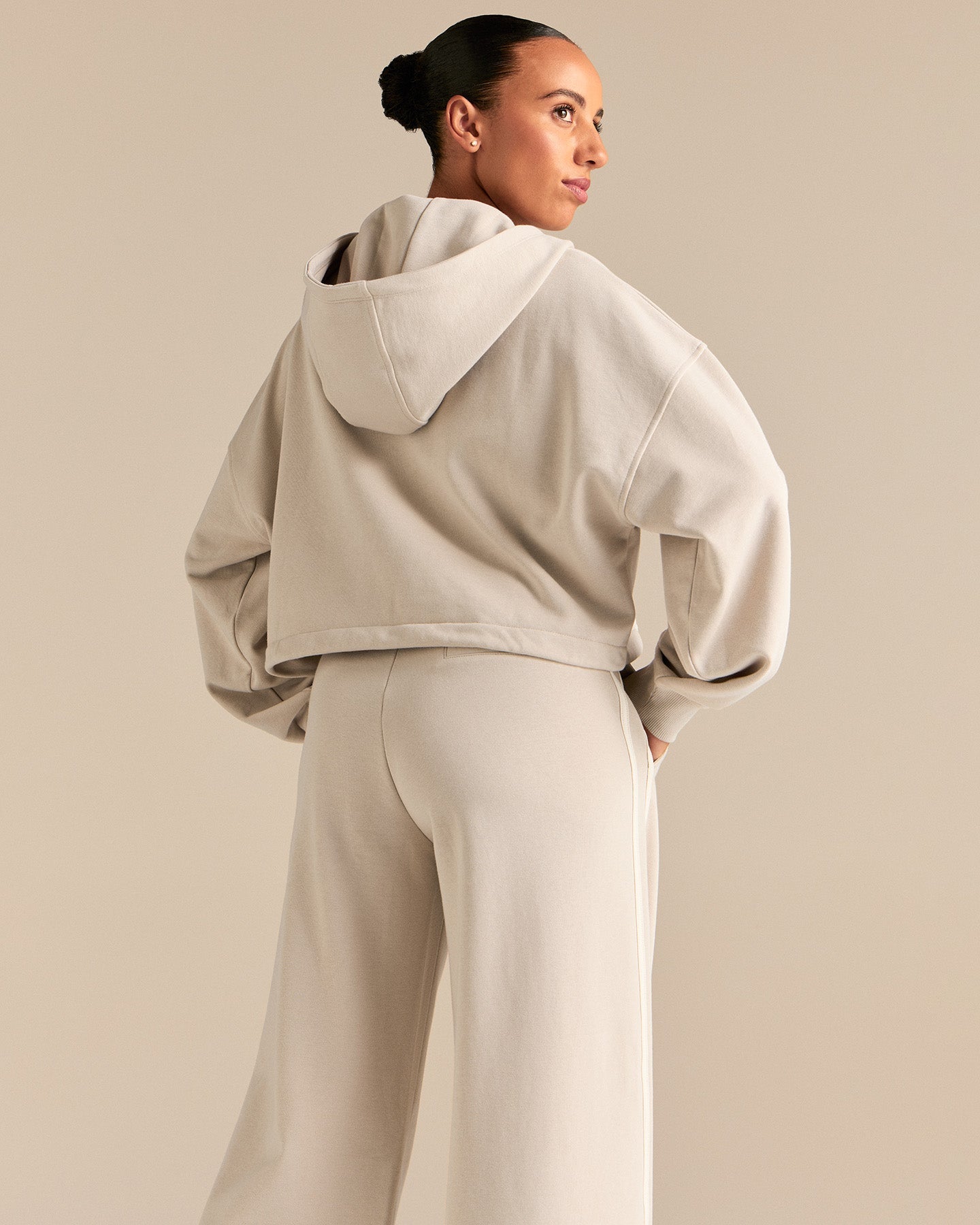 Comfort Lightweight Draw Hem Hoodie | Stone