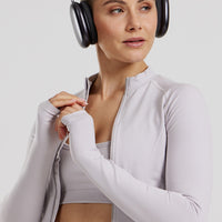 Define 2.0 Seamless Full Zip Midi Jacket | Steel Grey