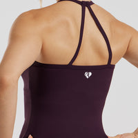 Essential Built-In Bra Midi Tank | Midnight Plum