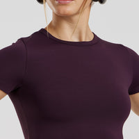 Essential Cropped Short Sleeve Tee | Midnight Plum