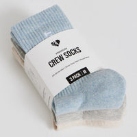 Premium Crew Marl Socks (3PK) | Off White/Silver Grey/Basalt