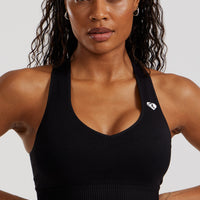 Power Seamless Sweetheart Bra | Black