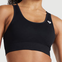 Power Seamless Sports Bra | Black