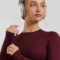 Motion Seamless Long Sleeve Midi Top | Dark Cherry