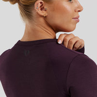 Motion Seamless Long Sleeve Midi Top | Midnight Plum