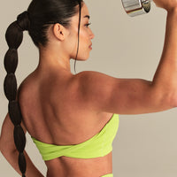 Essential Twist Back Bandeau Bra | Lime Punch