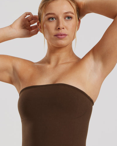 Define 2.0 Seamless Longline Bandeau Bra | Cocoa