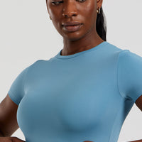 Essential Cropped Short Sleeve Tee | Basalt