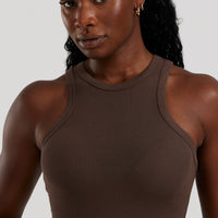 Comfort Ribbed Midi Tank | Cocoa