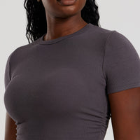 Comfort Ribbed Cropped T-Shirt | Graphite
