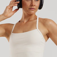 Essential Built-In Bra Midi Tank | Off White