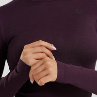 Motion Seamless Long Sleeve Midi Top | Midnight Plum