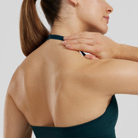 Motion Seamless Halter Bra | Dark Moss