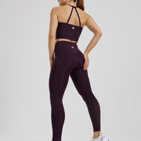 Essential Built-In Bra Crop Tank Top | Midnight Plum