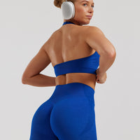 Motion Seamless Halter Bra | Galactic Blue