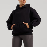 Comfort Oversized Statement Graphic Hoodie | Black