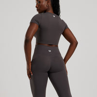 Essential Cropped Short Sleeve Tee | Graphite