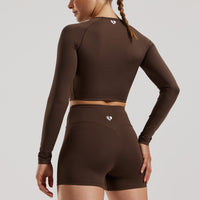 Essential Long Sleeve Crop Top | Cocoa