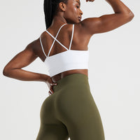 Power Seamless Sports Bra | White