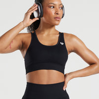 Power Seamless Sports Bra | Black