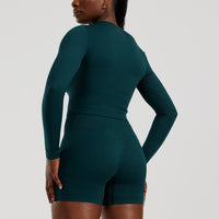 Motion Seamless Long Sleeve Midi Top | Dark Moss