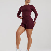 Motion Seamless Long Sleeve Midi Top | Dark Cherry
