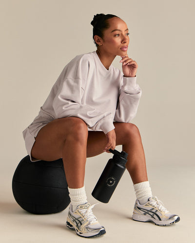 Comfort Lightweight Cropped Sweat | Steel Grey