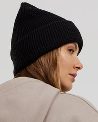 All Day Waffle Knit Beanie | Black