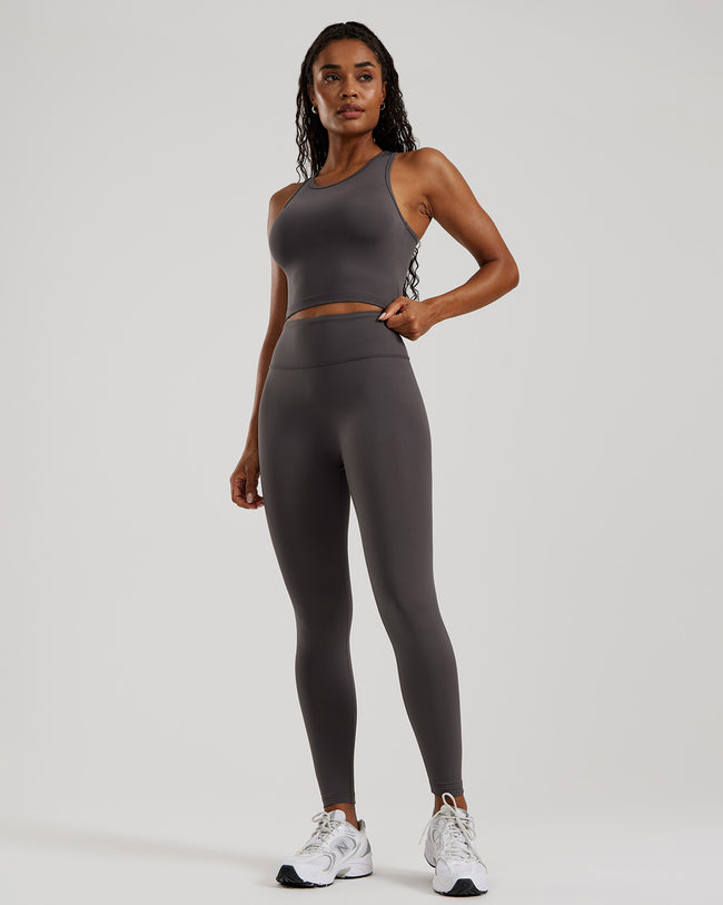 Essential Crop Tank Top | Graphite
